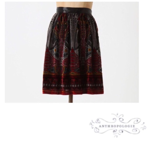 Anthropologie Dresses & Skirts - Anthropologie Burlapp Burnout silk Blend Skirt